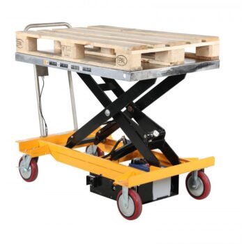 Table élévatrice semi-électrique mobile – capacité 1000 kg – levée 430-1220 mm – plateau standard