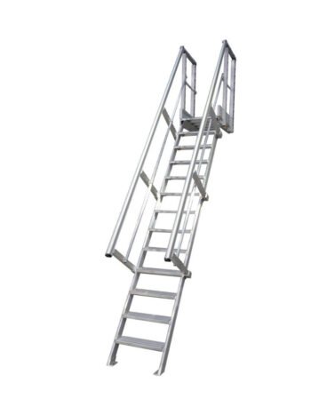 Échelle de meunier accès extra-large avec palier – hauteur 0,75 m